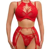 Exotic 3-piece Set Girls Teen Underwear Lace Mature Women Lingerie wholesale