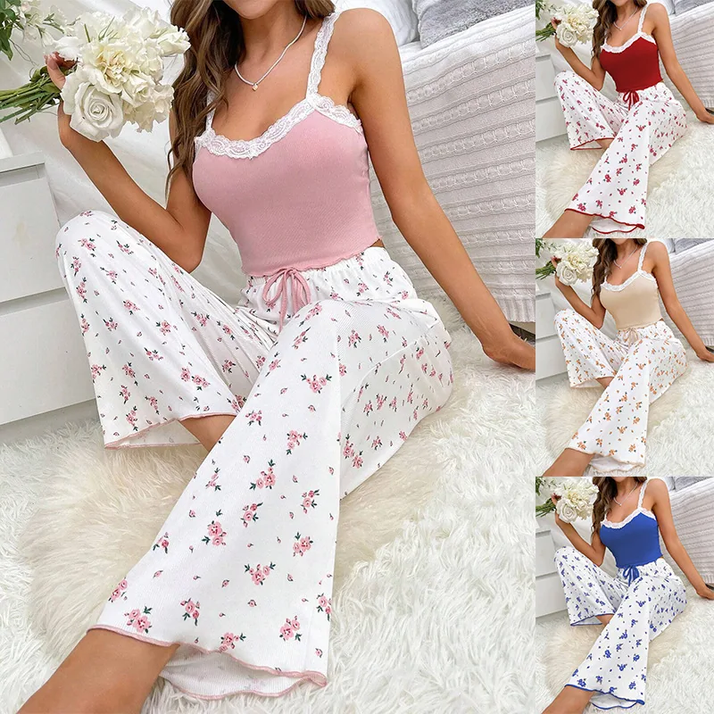 Floral Camisole Pajamas High-End Lace wholesale