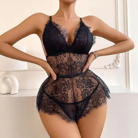 Hot Selling Two Piece Set Sexy Backless Lace Bodysuit Sexy Lingerie wholesale