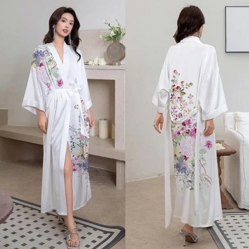 Nightdress Ice Silk Long Gown Dress wholesale