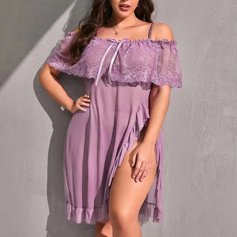 Nightdress Plus Size Lace Pajamas Dress wholesale