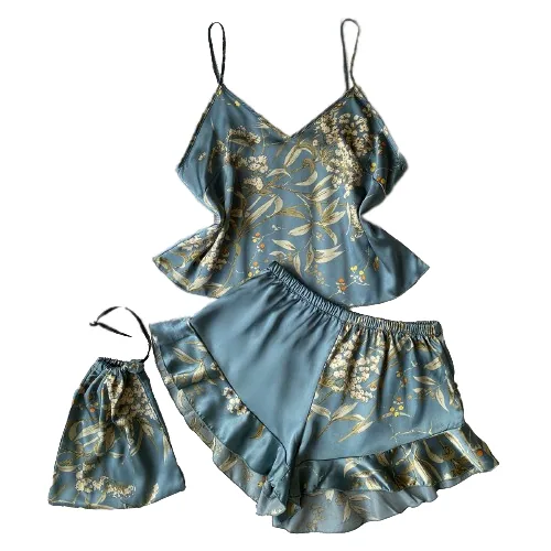 Pajamas Floral Printing Shorts Satin wholesale
