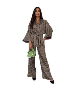 Pajamas Plus Size Printed Two Piece Set wholesale