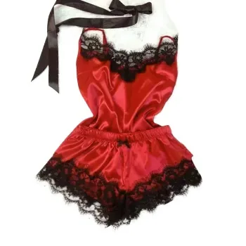 Pajamas Satin Vest Shorts Lace Strap Two wholesale