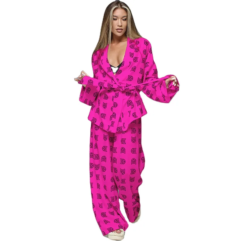 Pajamas Set Animal Print Satin Pajamas wholesale