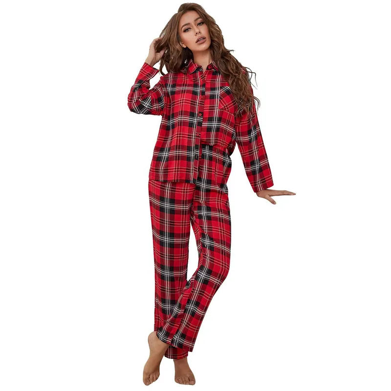 Pajamas Set Plaid Cotton Pyjama Trousers wholesale