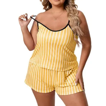 Pajamas Set Plus Size Halter Striped wholesale