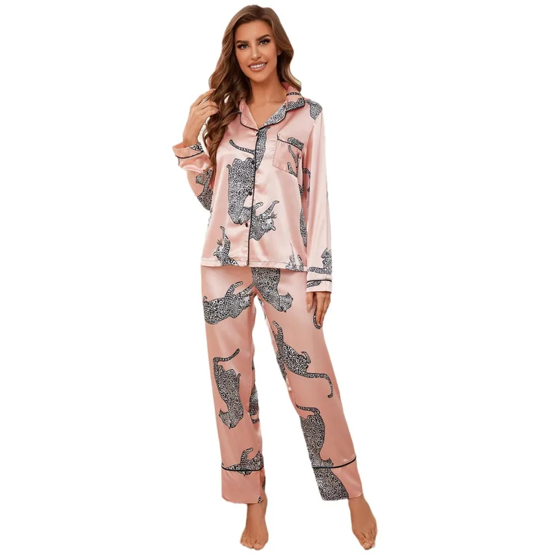 Pajamas Set Satin Animal Printed Nightwear wholesale