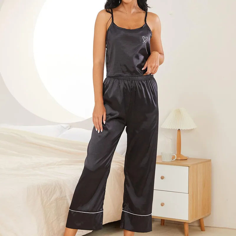 Pajamas Set Satin Camisole Nightwear Two wholesale