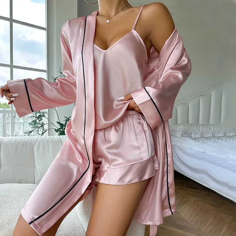 Pajamas Set Three Piece Satin Pajama Sets wholesale