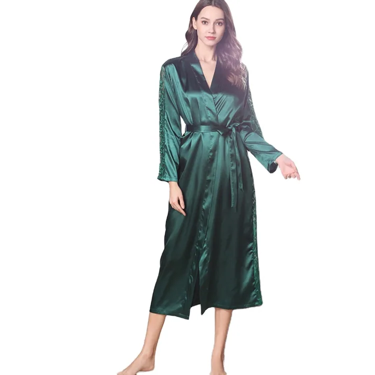 Satin Robe Bath Nightgowns Loose Cardigan wholesale