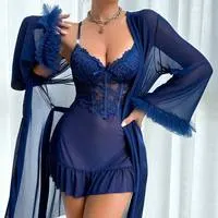 Summer Sexy Lace 2 Piece Set Lingerie Women's Pajamas and Nightgown wholesale