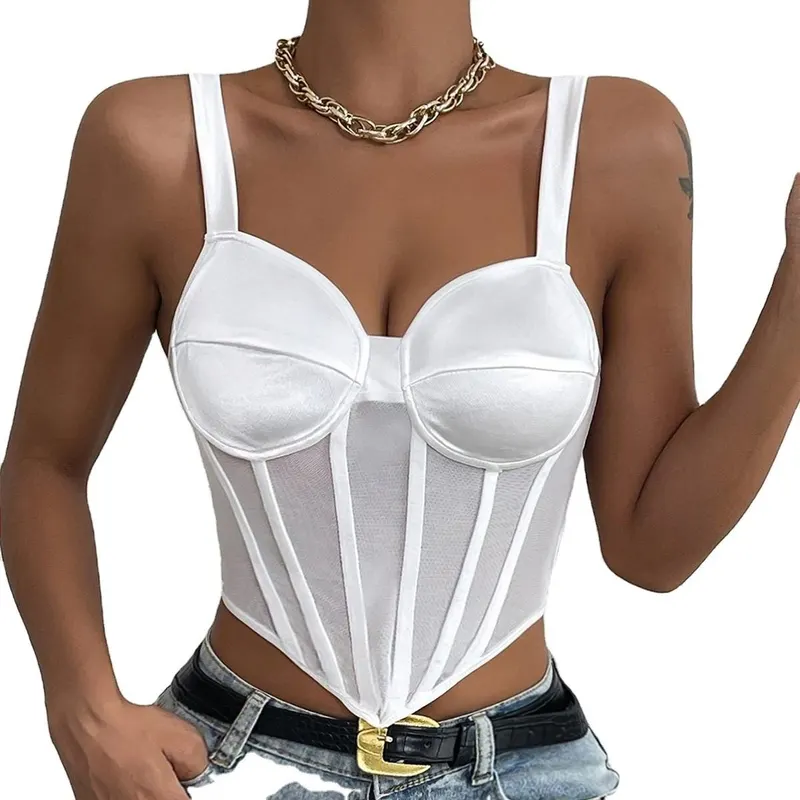 UK White Cami Top Sleeveless Crop Bustier Sexy Women's Underwear wholesale